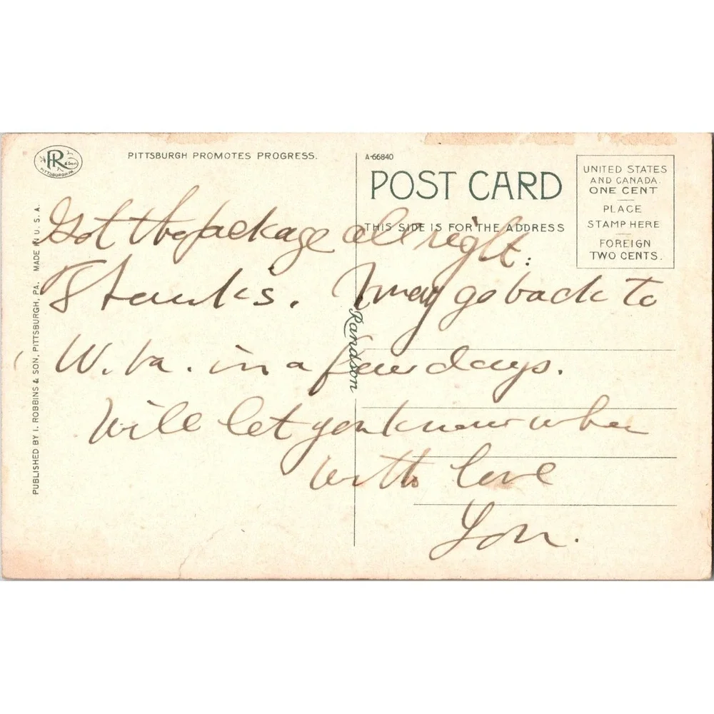 Vintage Soldiers' and Sailors' Memorial‎ & University of Pittsburgh Postcard